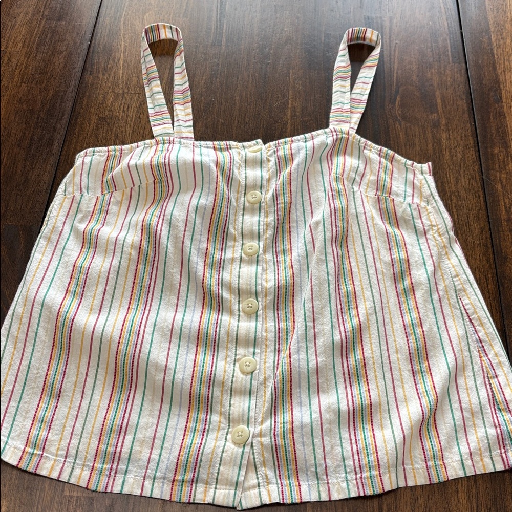 Madewell Striped Button-Up Tank Top